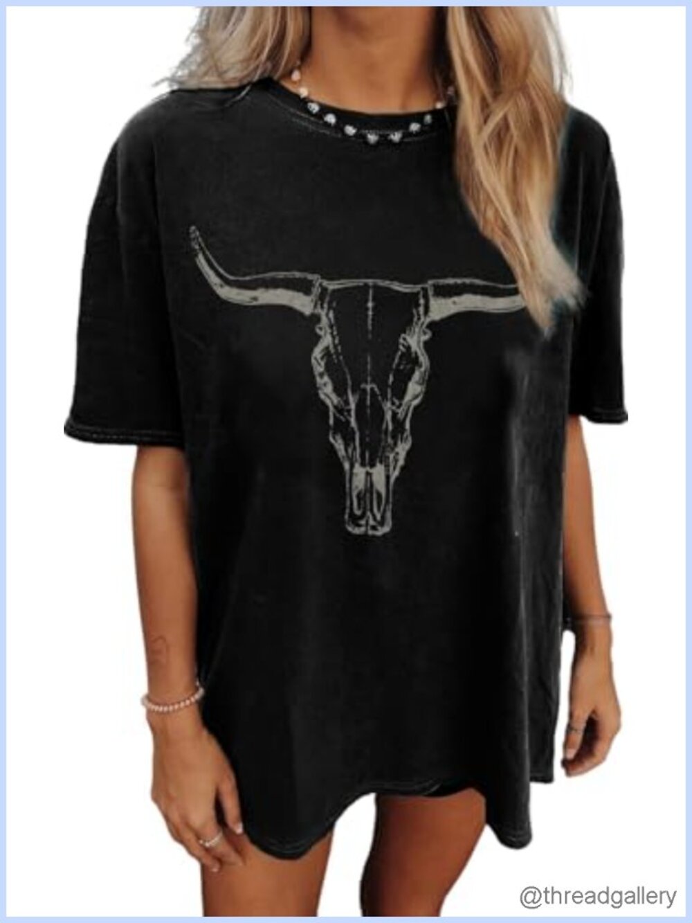 Womens Oversized Flower Graphic T-Shirt Short Sleeve Crew Neck Casual
